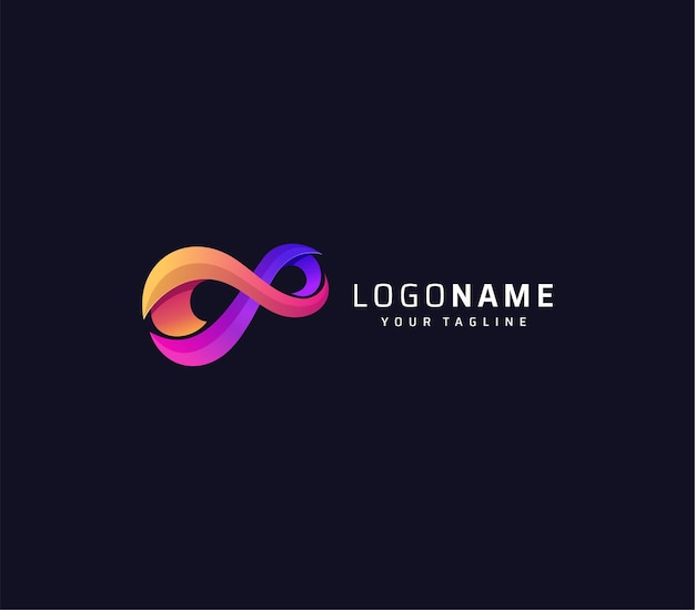 Vector infinity gradient logo design template