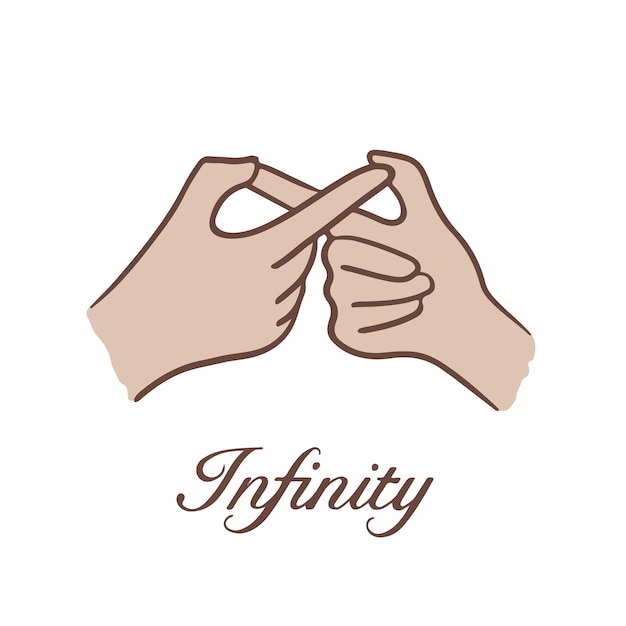 Infinity Hand Gesture Symbol Social Media Post Vector Illustration