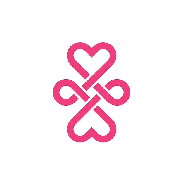 Modello di logo vettoriale con simbolo di cuori di infinito