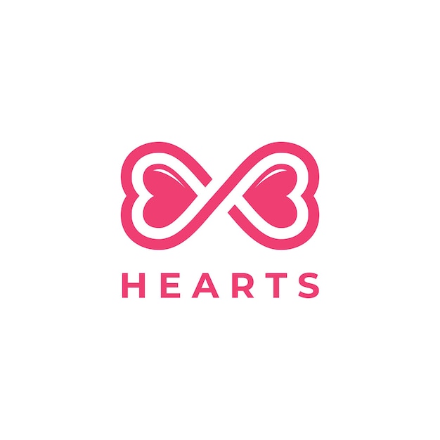 infinity hearts symbol vector logo template