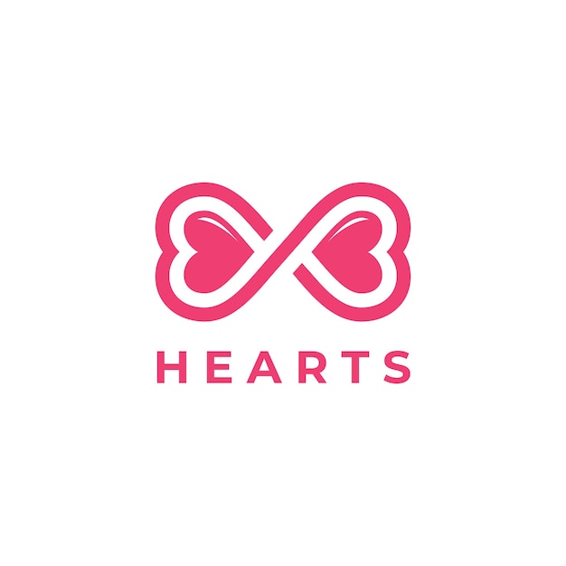 Шаблон векторного логотипа infinity hearts