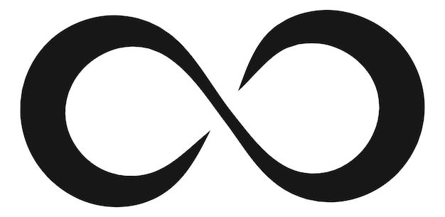 Icona dell'infinito. sagoma di otto forme. logo infinito isolato su sfondo bianco