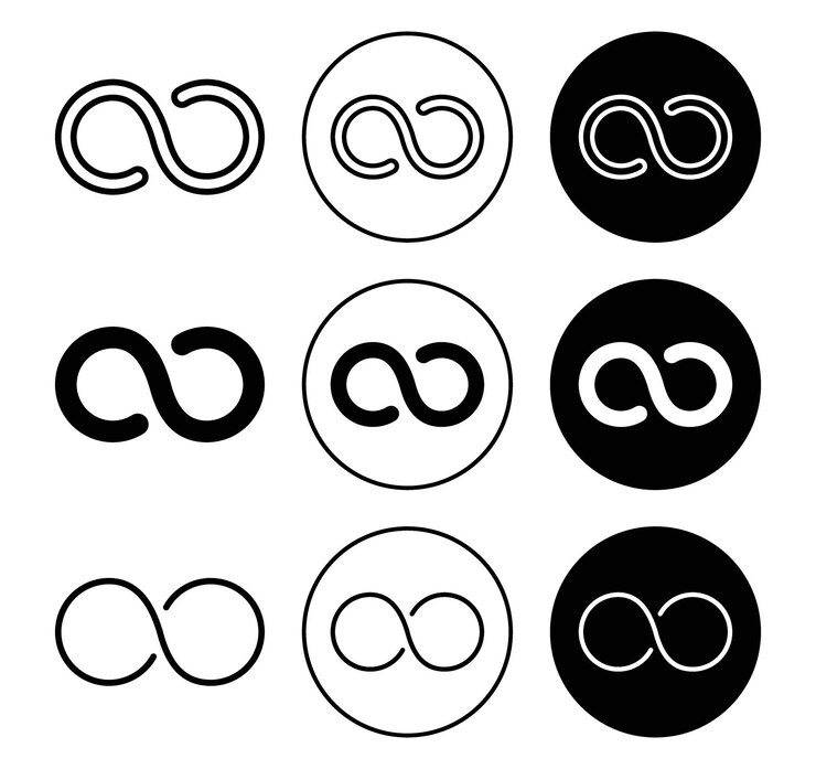 Vector infinity icon outline flat icon