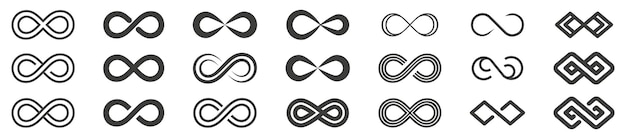 Infinity icon set Infinity symbol collection Vector illustration