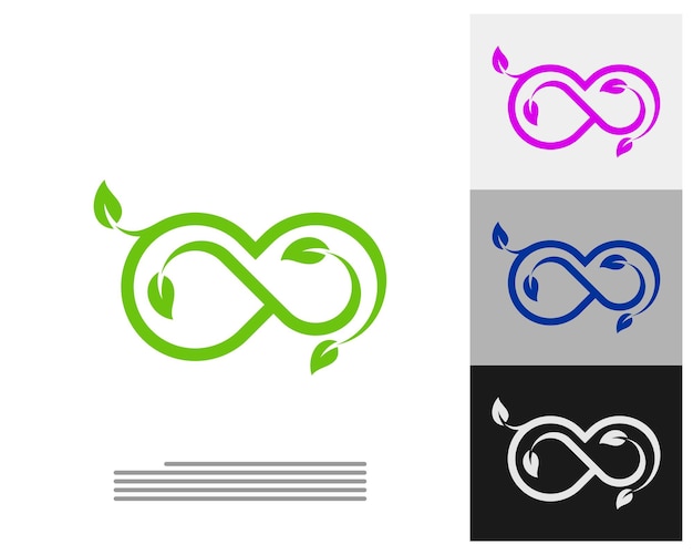 Infinity Leaf logo vector sjabloon Creatief Infinity logo ontwerpconcept