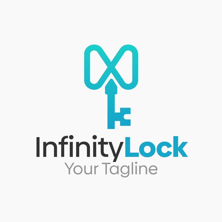 Vector infinity lock logo vector template design good for business start up agency and organization