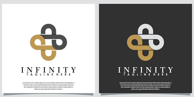 Illustrazione del logo infinity con il concetto creativo del modello