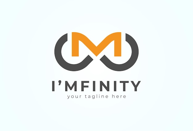 Infinity logo, letter m met infinity-pictogramcombinatie, geschikt voor technologie en bedrijfslogo