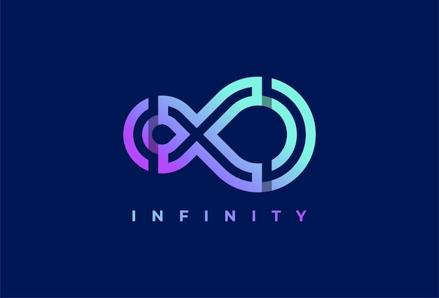 Infinity-logo. letter X met oneindige pictogramcombinatie. geschikt voor technologie en bedrijfslogo
