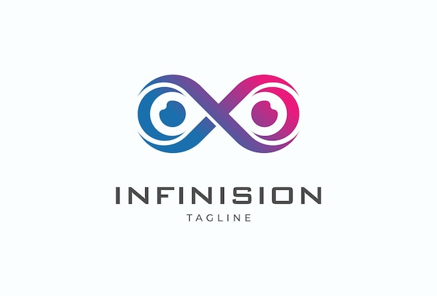 Infinity-logo-ontwerp, oog met infinity-combinatie, bruikbaar voor technologie, merk- en bedrijfslogo's