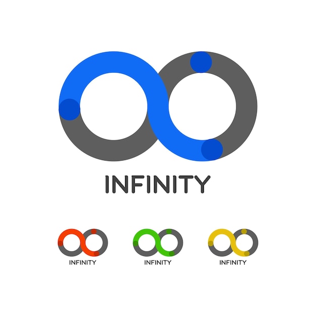 Idea di progettazione vettoriale del logo dell'infinito