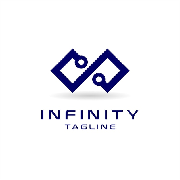 Infinity logo with integrated circuits concept