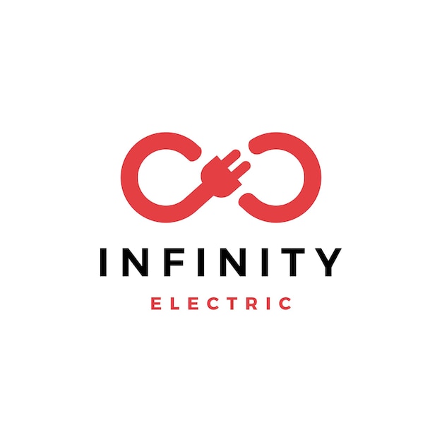 インフィニティ パワー電気ロゴ テンプレート デザイン ベクトル イラスト