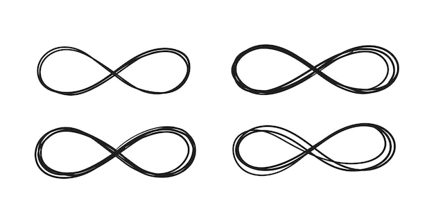 Vector infinity sign hand drawn in doodle style