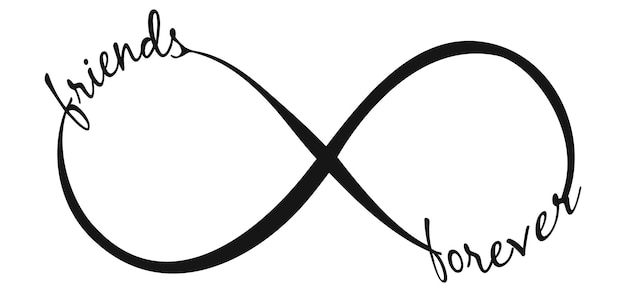 Vector infinity sign with friends forever