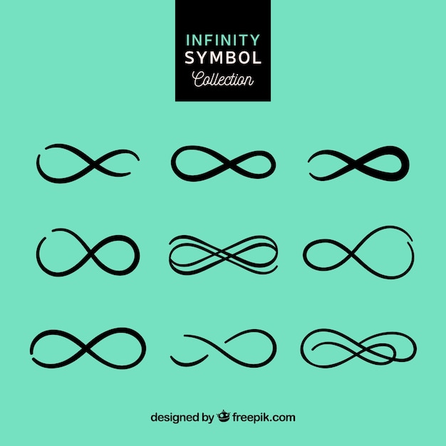 Infinity symbol collection in black color