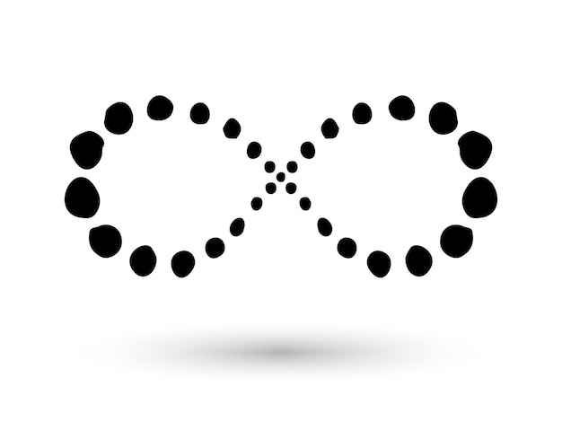 インクブラシで手描き無限大記号サイクル無限の生命の概念ベクトル図