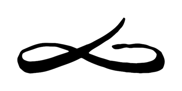 Vettore simbolo dell'infinito dipinto a mano con un tratto di pennello ad inchiostro