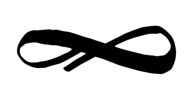 Vettore simbolo dell'infinito dipinto a mano con un tratto di pennello ad inchiostro