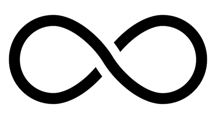 Infinity symbol isolated on white background