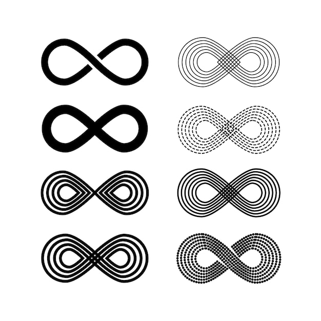 Vector infinity symbol set vector logo illustration