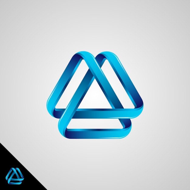 Вектор Символ бесконечности с 3d-стилем и концепцией треугольника