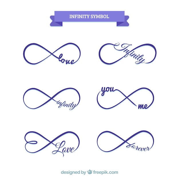 Vector infinity symbol with word collection