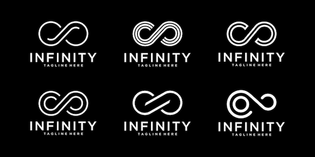 Infinity symbool set oneindig pictogram vectorillustratie