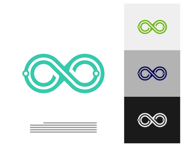 Векторный шаблон логотипа Infinity Tech Креативная концепция дизайна логотипа Infinity