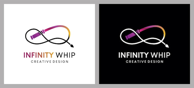 Design del logo dell'illustrazione vettoriale della frusta dell'infinito