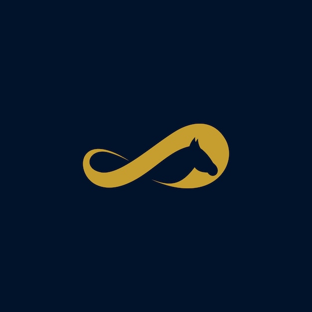 infinity with horse head design logo abstract