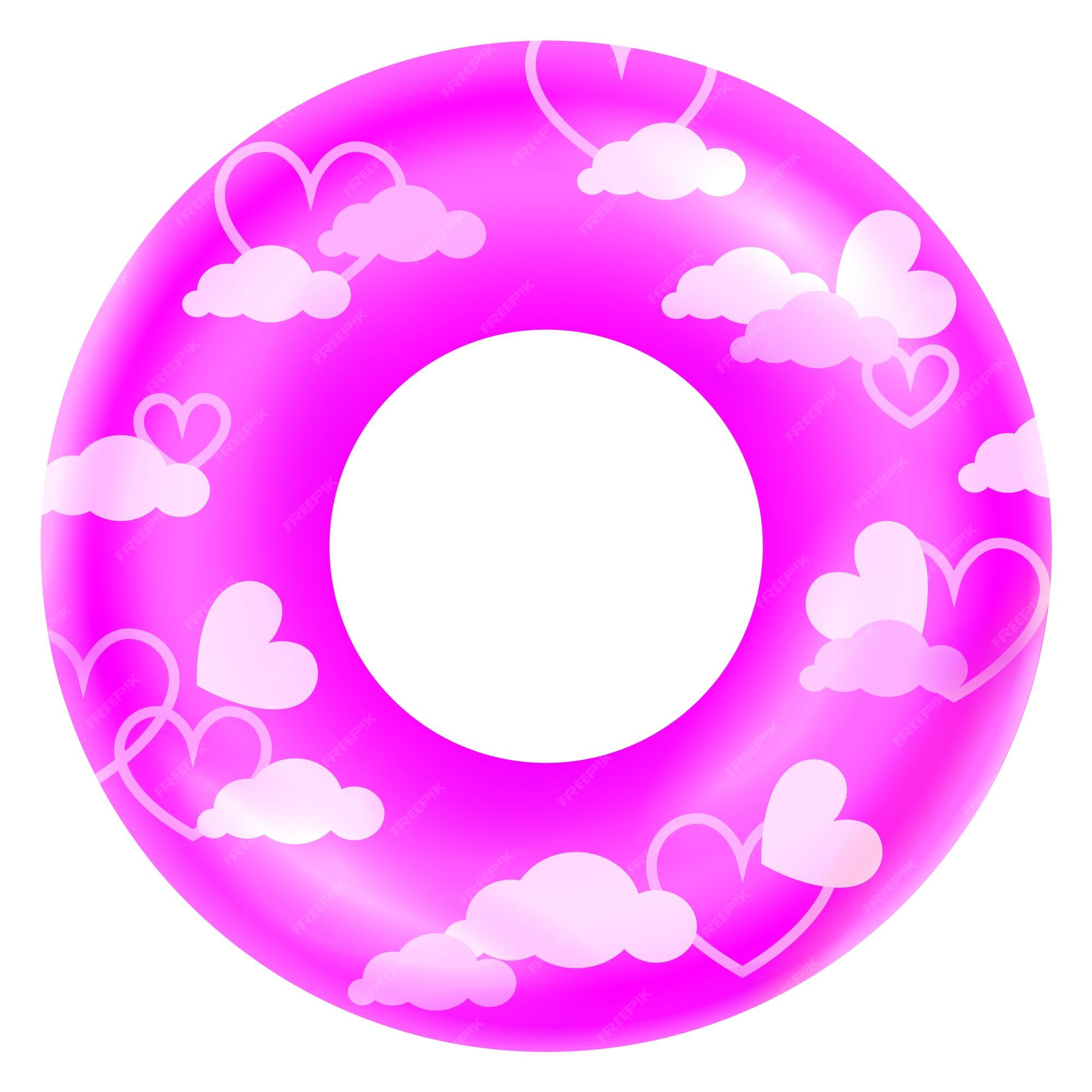 Premium Vector Inflatable donut swimming pool ring realistic colorful rubber