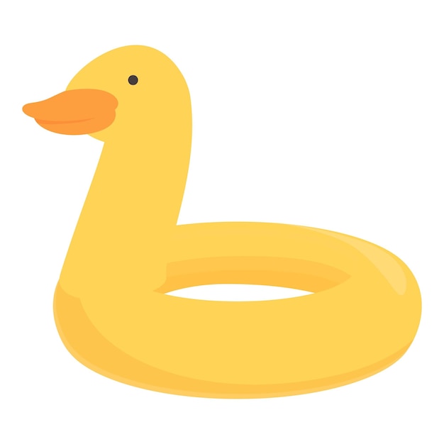 inflatable duck icon cartoon vector swim pool summer vacation