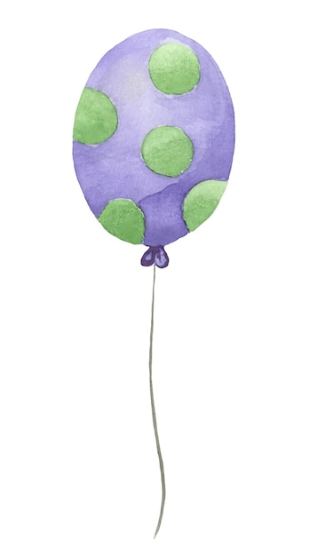 Inflatable flying balloon handpainted in watercolor Take a close up look at the purple balloon