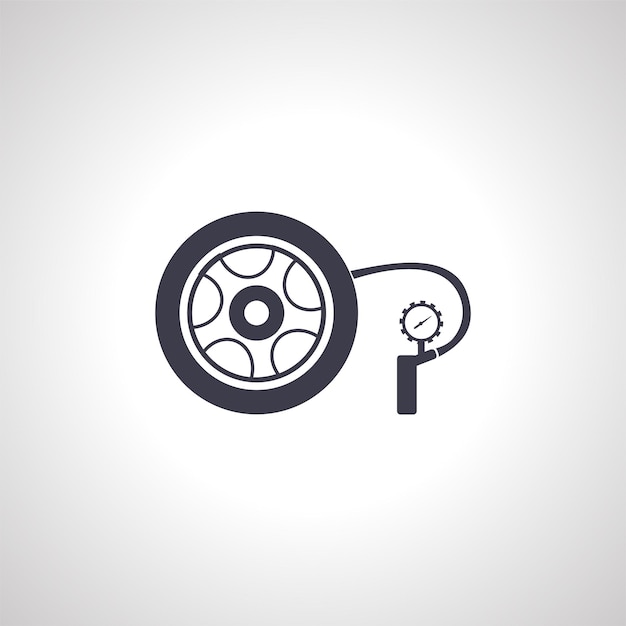 Inflate tire icon tire pump icon