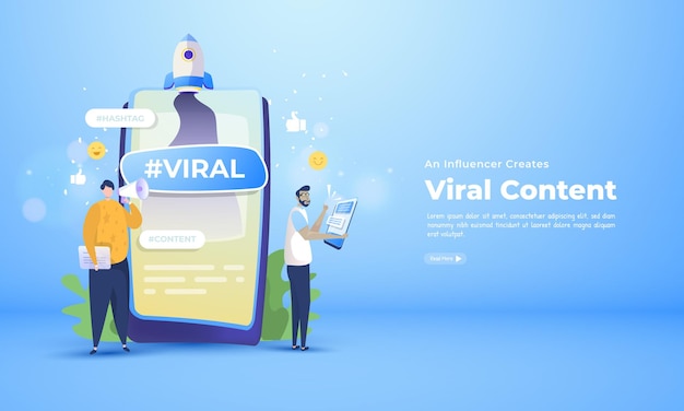 An influencer create and promote a viral content on social media