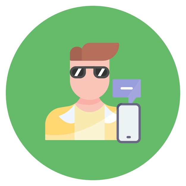 Influencer Male Flat Illustration