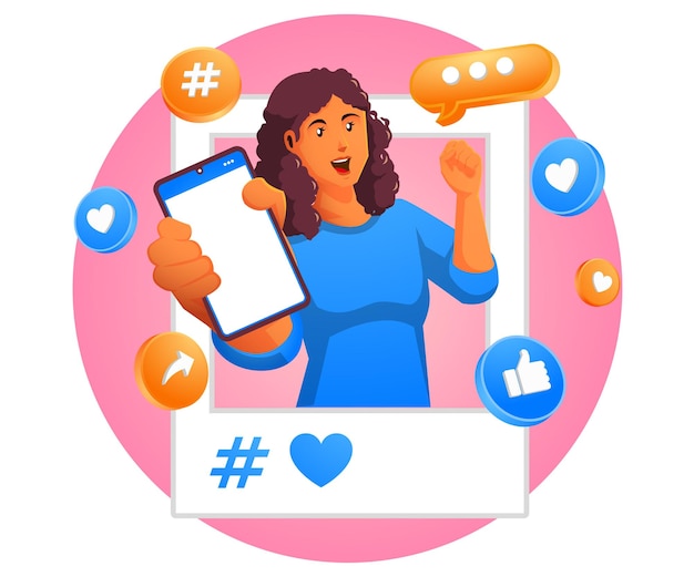 Influencer social media concept with smartphone