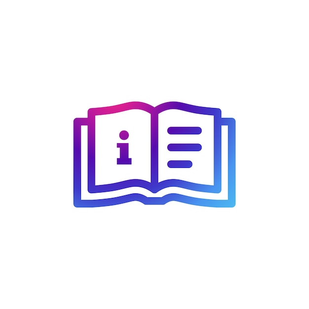 Info book icon with gradient purple effect