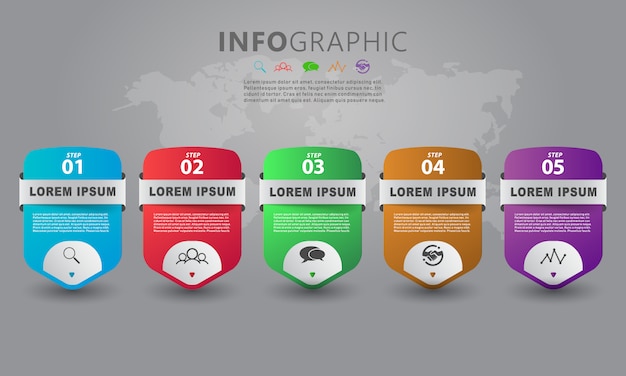 info grafisch lay-outontwerp met stapinformatie