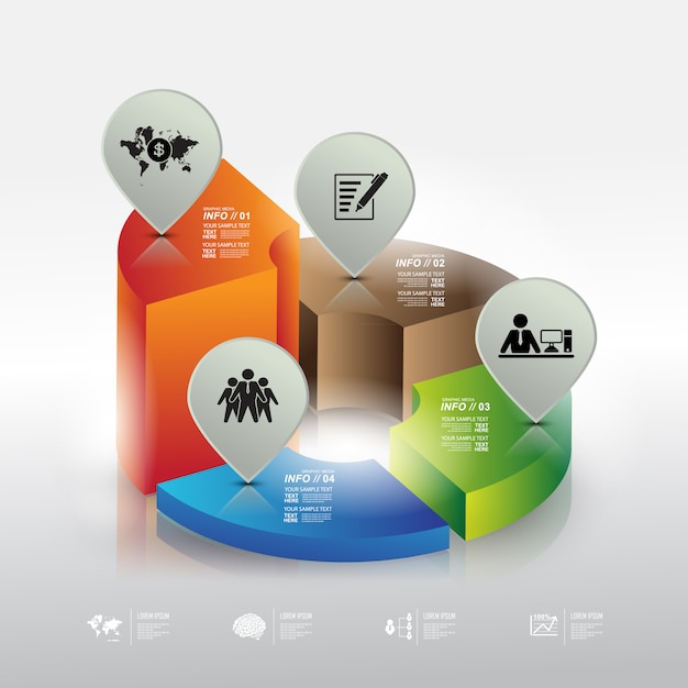 info grafische achtergrond met informatie cirkeldiagram