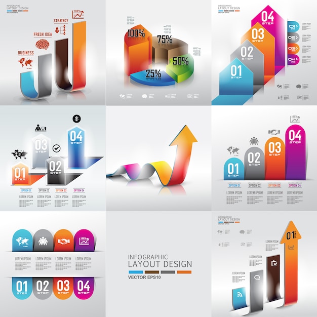 Set di elementi di design grafico informazioni