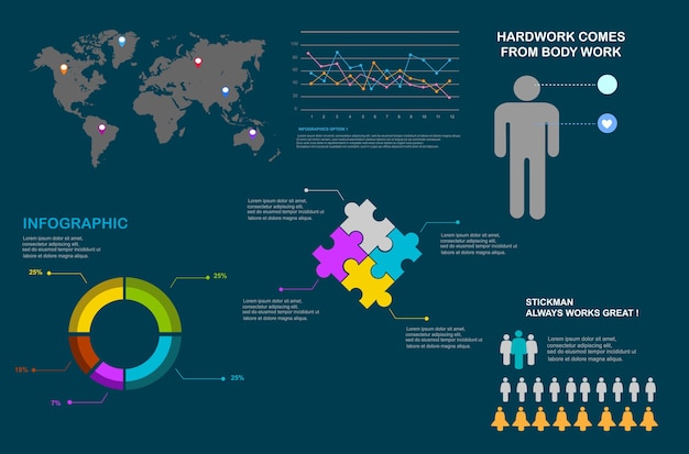 Info graphic design elements big set of modern for web.