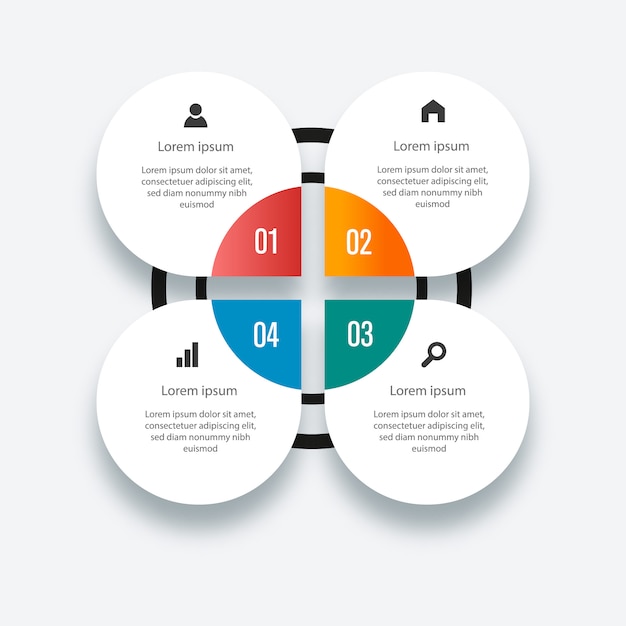 Vettore elementi grafici di informazione modello infografica colorato