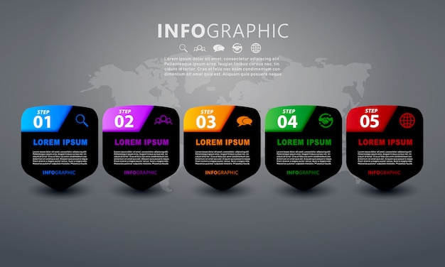 Info graphic layout design with step information