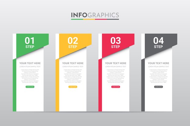 Vettore template info-graphic for business con design a 4 gradini.