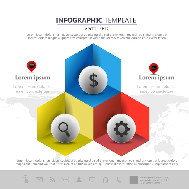 Icone di timeline di grafica di informazioni scenografia