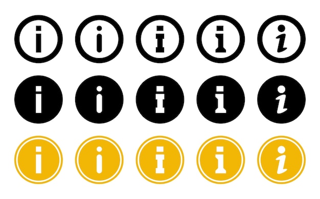 Info Icon Vector Set Eenvoudig ontwerp van informatie-knop Illustratie voor applicatie webposter