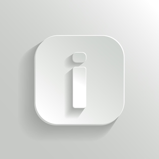 Vector info icon vector white app button