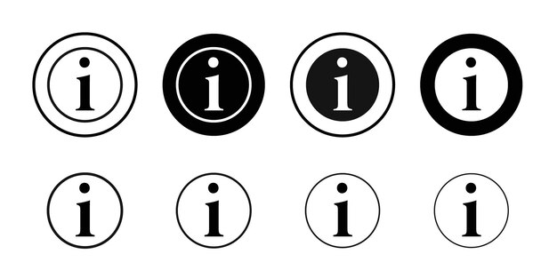 Info-iconen met platte lijnsymbolen